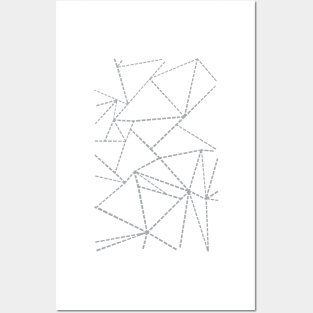 Abstract Dotted Lines Grey Posters and Art